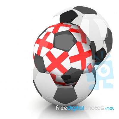 England Soccer Ball Isolated White Background Stock Image