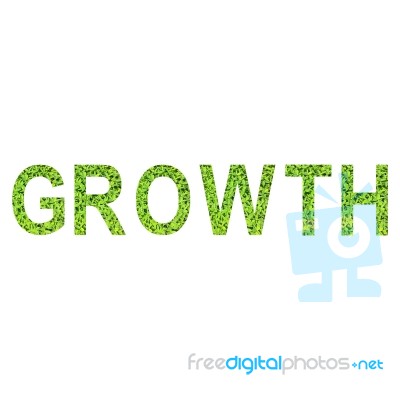 English Alphabet Of Growth Made From Green Grass On White Background For Isolated Stock Photo