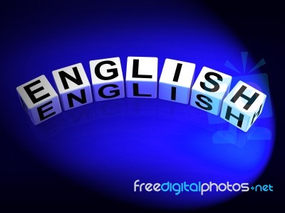 English Dice Refer To Speaking And Writing Vocabulary From Engla… Stock Image