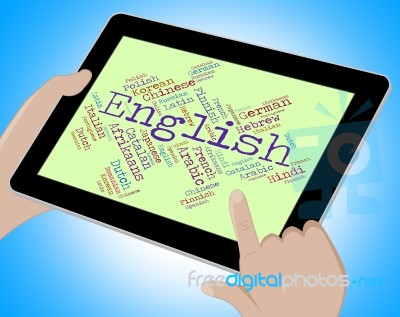 English Language Indicates Communication England And Foreign Stock Image