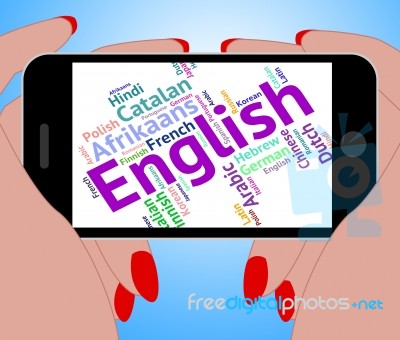 English Language Means Learn Catalan And Dialect Stock Image