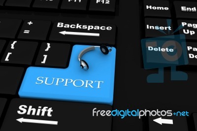 Enter Support Key Stock Image