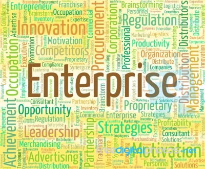 Enterprise Word Shows Businesses Venture And Industry Stock Image