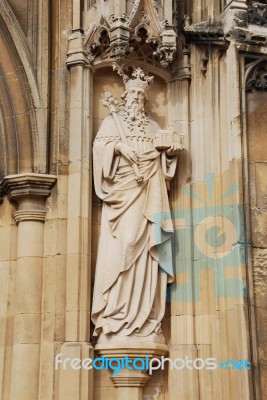 Entrance Of Gloucester Cathedral (sculpture Detail) Stock Photo