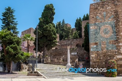 Entrance To The Alcazaba Fort And Palace In Malaga Stock Photo