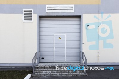 Entrance To Transformer Room, Closed Type Electric Plant Stock Photo