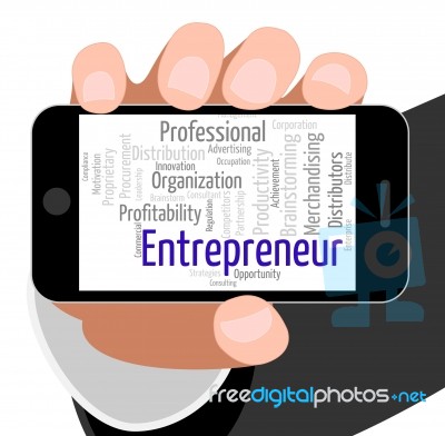 Entrepreneur Word Means Business Person And Businessman Stock Image