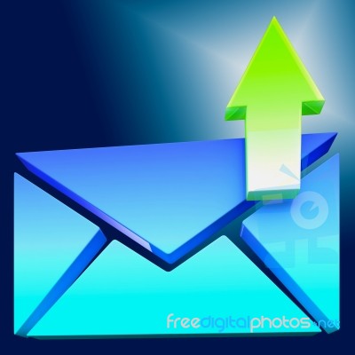 Envelope Symbol Shows Emailing Or Contacting Stock Image