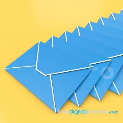 Envelopes Shows E-mail Symbol Contacting Sending Inbox Stock Image