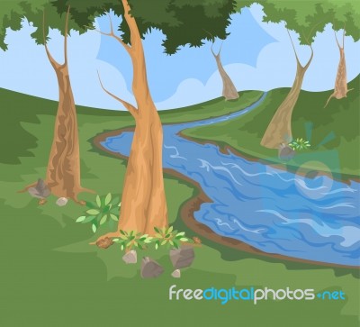 Environment And River Creek Nature Background Stock Image