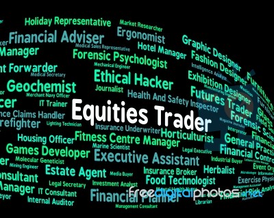 Equities Trader Indicating Stock Market And Occupations Stock Image