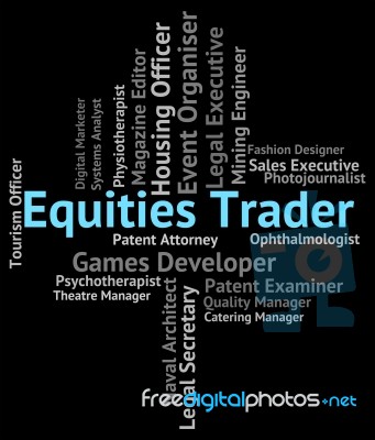 Equities Trader Shows Hire Selling And Employee Stock Image