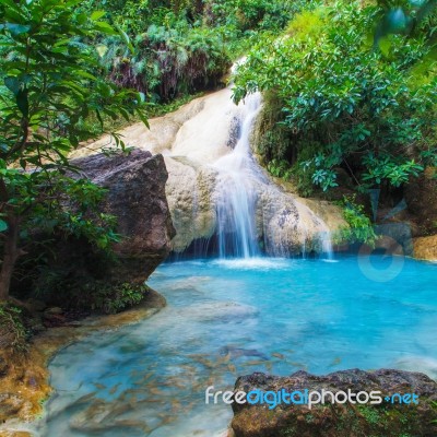 Erawan Waterfall Stock Photo