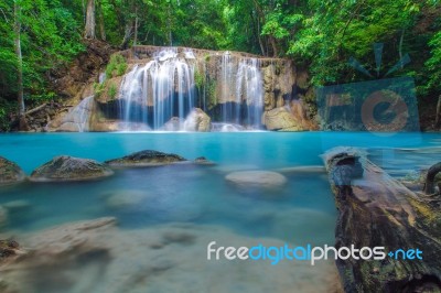 Erawan Waterfall Stock Photo