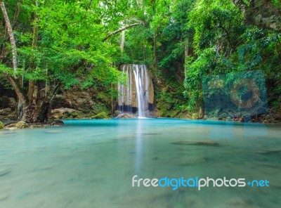 Erawan Waterfall Stock Photo