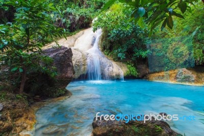 Erawan Waterfall Stock Photo