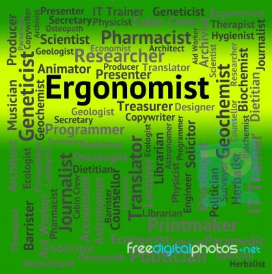 Ergonomist Job Showing Designs Career And Ergonomy Stock Image