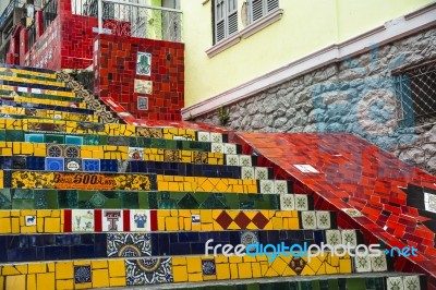 Escadaria Selaron, Rio De Janeiro, Brazil Stock Photo