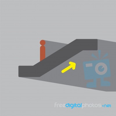 Escalators Flat Icon   Illustration Stock Image