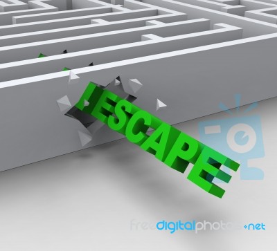 Escape From Maze Shows Liberated Stock Image