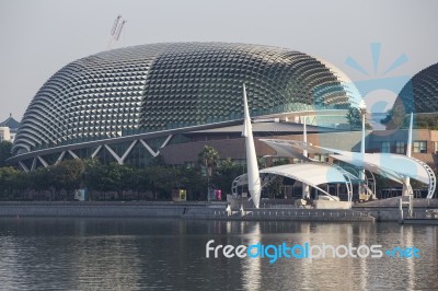 Esplanade Drive Architecture. Singapore Stock Photo