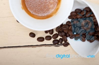 Espresso Cofee And Beans Stock Photo