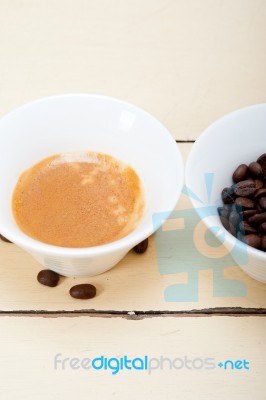 Espresso Cofee And Beans Stock Photo