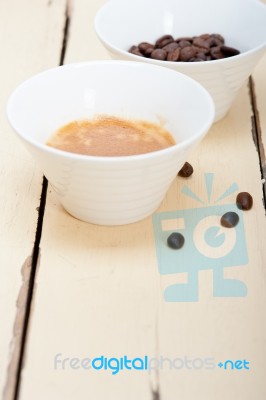 Espresso Cofee And Beans Stock Photo