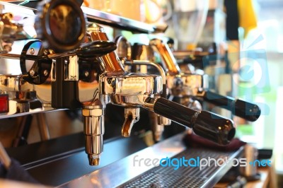 Espresso Coffee Machine Stock Photo