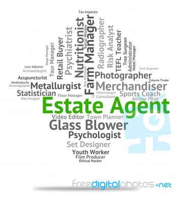 Estate Agent Represents Employee Career And Jobs Stock Image