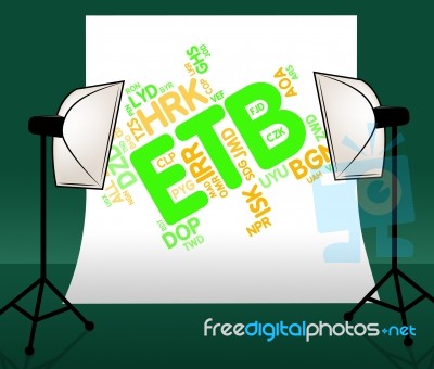 Etb Currency Means Ethiopia Birrs And Broker Stock Image