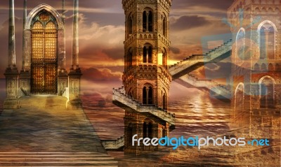 Ethereal Towers Stock Photo