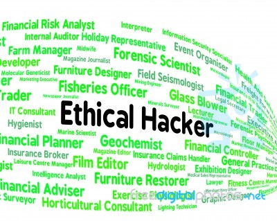 Ethical Hacker Meaning Contract Out And Words Stock Image