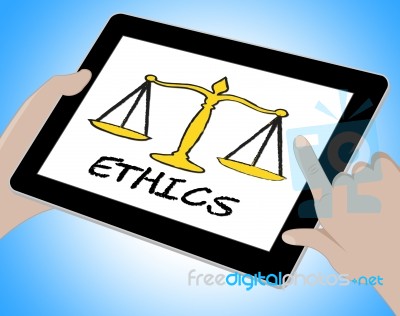 Ethics Online Indicates Moral Code 3d Illustration Stock Image