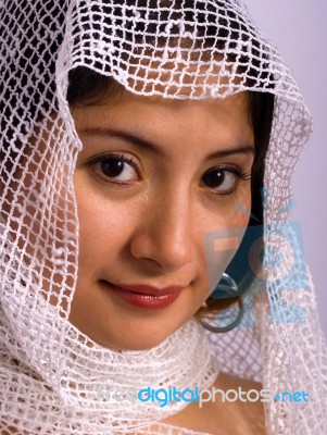 Ethnic Woman With Headscarf Stock Photo