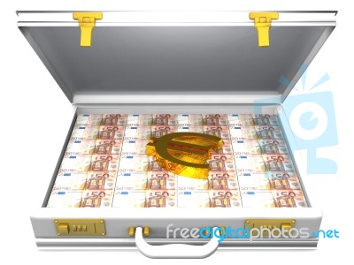 Euro And Briefcase Stock Image