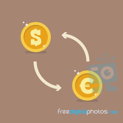 Euro And Dollar Currency Exchange Stock Image