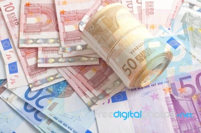 Euro Banknotes Stock Photo