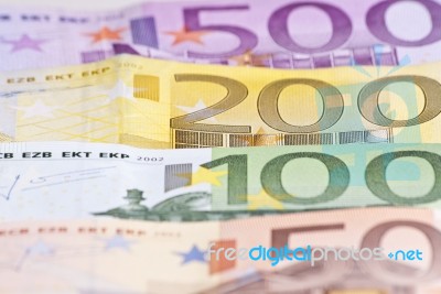 Euro Money Macro Stock Photo