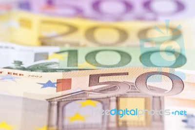 Euro Money Macro Stock Photo