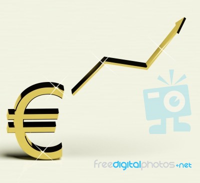 Euro Sign And Up Arrow Stock Image