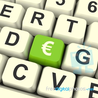 Euro Sign In Computer Key Stock Image