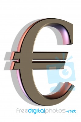 Euro Sign On White Stock Image