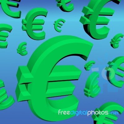 Euro Signs In Green Stock Image