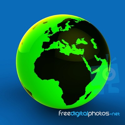 Europe Africa Globe Shows World Countries And Globally Stock Image