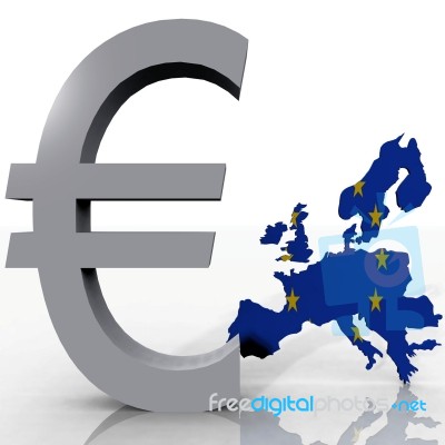 Europe Flag With Euro Symbol Stock Image