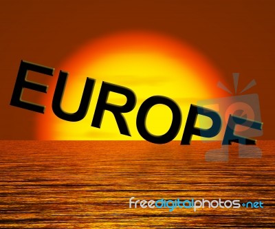 Europe Sinking In Sea Stock Image