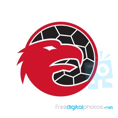 European Eagle Handball Mascot Stock Image