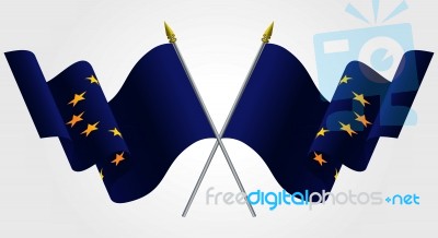 European Union Flags Stock Image