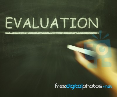 Evaluation Chalk Means Judgement Interpretation And Opinion Stock Image